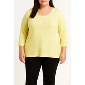 Plus size bombažen pulover, zelena