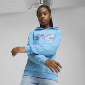 Puma Manchester City ftbl NRGY Hoodie Jr Unisex, Blue, Size 7-8Y, Clothing