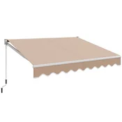 Costway Zložljiv aluminijasti senčnik za teraso 8ft x 65ft bež