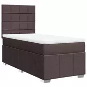 vidaXL vidaXL Box spring postelja z vzmetnico temno rjava 90x200 cm blago, (21291172)