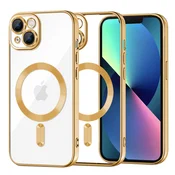 Ovitek Techsuit Luxury Crystal MagSafe za iPhone 13 - gold