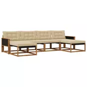 Set vanjskih sofa 6 kom. Prirodna i bež