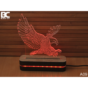 Black Cut 3D Lampa Orao, Crvena
