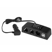 96-880# razdelilnik avtomobilskih vžigalnikov 1xvtič/3xvtičnica+2xUSB cs-43 kabel