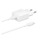 SAMSUNG mrežni punjac s Type-C prikljuckom 15W, brzi punjac + Type-C kabel, BIJELA EP-T1510EWE / EP-DA705BWE