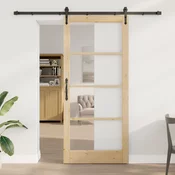 vidaXL Drsna vrata  z nastavitvenim kompletom ORKDAL 93x211 cm