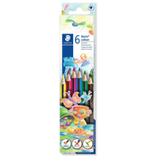 Barvni svinčniki, komplet, trikotni, STAEDTLER Noris Colour 187, 6 različnih barv, 6 kosov