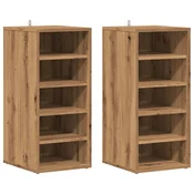 Vidaxl Omarica za čevlje 2 kosa artisan hrast 32x35x70 cm inž. les