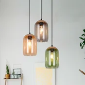 Trio Lighting Obesek iz plute, večbarvni, O 30 cm, 3-svetlobni, steklo/pluta - Dnevna soba/jedilnica - Sodobni - večbarvna, rjava, črna