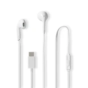 Nedis Žične slušalke | USB-C | Dolžina kabla: 1,20 m | Vgrajen mikrofon | Nadzor glasnosti | Bela