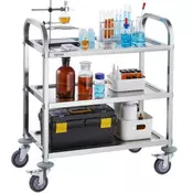 VEVOR Utility voziček 3-plasten laboratorijski voziček 74x396x86 cm iz nerjavečega jekla