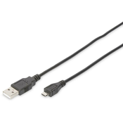 Digitus Digitus USB 2.0 Priključni kabel [1x Moški konektor USB 2.0 tipa A-1x Moški konektor USB 2.0 tipa Micro B] 1 m Črna Okrogel, D