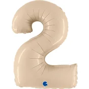 shumee Folija balon številka 2, satenasto kremne barve 102 cm Grabo