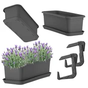 KADAX Balkonski cvetlični lonec 40 cm s stojalom in ročaji
