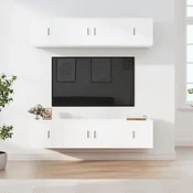 Greatstore Komplet TV omaric 6-delni bel inženirski les