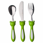 Banquet Otroški jedilni pribor FROG s plastičnimi ročaji, 3-delni.