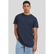 Shaped long T-shirt in a navy design