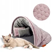 Mačja postelja BOX Mink 50x50x34 cm PINK žamet
