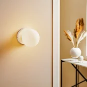 EMIBIG LIGHTING Stenna svetilka Kiba bela/zlata s steklenim kroglastim senčnikom - Dnevna soba/jedilnica - Sodobni - belo, zlato - Steklo