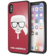 Karl Lagerfeld iPhone X/Xs red Iconic Glitter Karl`s Head (KLHCPXDLHRE)