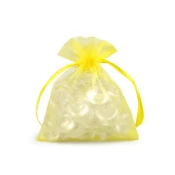 Darilna vrečka 9x11 cm organza - rumena (100 kosov)