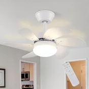 Nettlife NETTLIFE Beli stropni ventilator z lučjo, daljincem, tih, s časovnikom, 6 lopatic, za spalnico, (22149670)