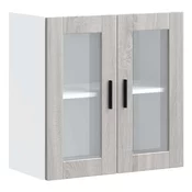 MAISON CHIC Kuhinjska stenska omarica - Kuhinjska omarica steklenimi vrati Porto siva sonoma iu626, (22063713)