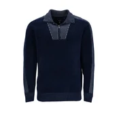 HAJO Pulover Chenille modra/bela