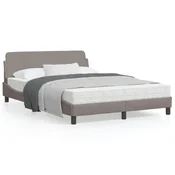 shumee vidaXL Posteljni okvir brez vzmetnice, taupe, 140x200 cm, oblazinjen s tkanino