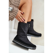 Womens snow boots with zipper Progress PROGJ-22-130 black