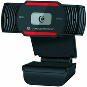 Conceptronic AMDIS 1080P FHD mrežna kamera 1920 x 1080 pikseli USB 2.0 Crno, Crveno