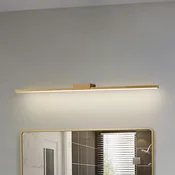Lucande LED svetilka z ogledalom Kivana, baker, kovina, 90 cm, IP44 - Kopalnica - Sodobni - brušeni baker - Aluminij