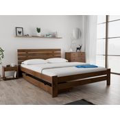 Postelja PARIS povišana 120 x 200 cm hrast Posteljno dno: Z lamelnim dnom, Vzmetnica: Vzmetnica Somnia 17 cm