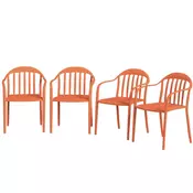 Homestar Vrtni komplet stolov 4 kosa 57x54x78 cm rdeč