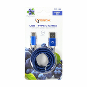 S BOX Kabl USB A - Type C, Fruity 1,5m, Blue