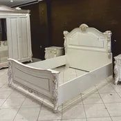 Casa Padrino Luxury Baroque Double Bed White/Gold - Baroque Bedroom & Hotel Furniture