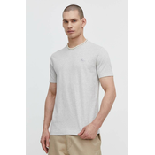 Bombažna kratka majica Abercrombie & Fitch moški, siva barva