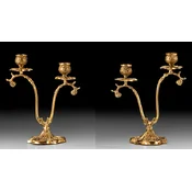 Casa Padrino luxury baroque candle holder set gold 15 x H. 19 cm - Handmade baroque style bronze candlesticks - Baroque decorative accessories - Baroque interior - Noble & Magnificent