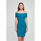 Womens Dress Off Shoulder Rib - Green-Blue