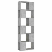 Ormaric za knjige / pregrada boja betona 60x24x186 cm drvena