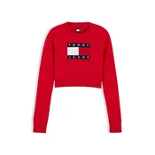 Tommy Jeans Pulover mornarska/rdeča/bela