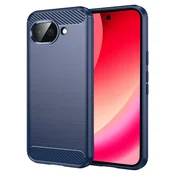 TPU gel ovitek Brushed Carbon za Google Pixel 10a - moder