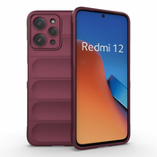 Eleganten Wave ovitek za Xiaomi Redmi 12 4G, Burgundy