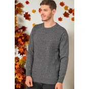 V0214 DEWBERRY MENS SWEATER-PLAIN SMOKED