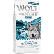 Wolf of Wilderness Explore The Blue River Mobility - piščanec & losos - Varčno pakiranje: 2x12 kg