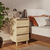 Nocni ormaric s drvenim nogama boja hrasta 40 x 35 x 69 cm
