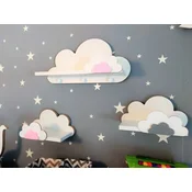 Komplet 3 polic Cloud FISIA z obešalniki - Elegance