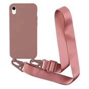 Ovitek Bigcousin z vrvico za iPhone XR – roza