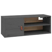 Vidaxl Stenska omarica siva 80x30x30 cm trdna borovina
