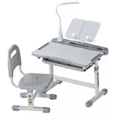 VEVOR Otroška pisalna miza in stol komplet 700x510x530-710 mm siva